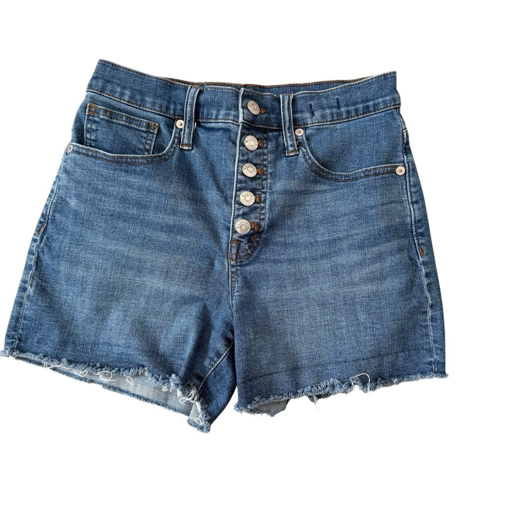 Madewell High Rise Denim Shorts Women's 25 Button Fly Cutoffs Summer Retro Beach